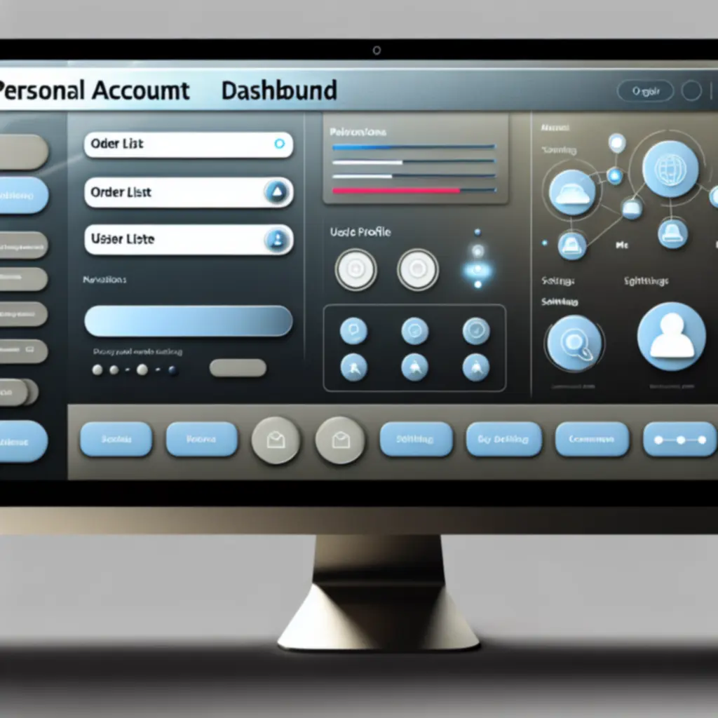 Overzicht van een persoonlijk accountdashboard met bestellingen en instellingen
